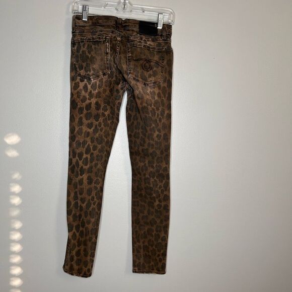 R13 Late Skinny Leopard Print Jeans Mob Wife - Picture 4 of 7